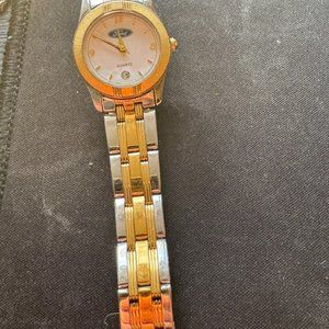 Womens Ladies Quartz Watch FORD Logo 2-Tone Japan Movement-RARE